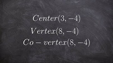 Write the equation of an ellipse given the center, vertex, and co vertex