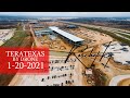 Cloudy Days at TeraTexas Tesla Drone Fun - 1-20-2021 - Cybertruck Semi Roadster and Pirate Flags