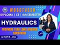 Hydraulics 2022 LAQ | CE 4th Sem WBSCTVESD Exam Ready