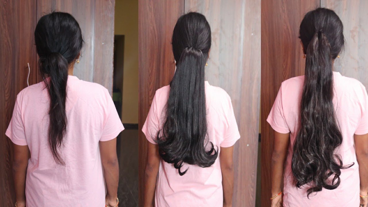 How To Attach Long Ponytail On Short Hair Tamil Ponytail Hair