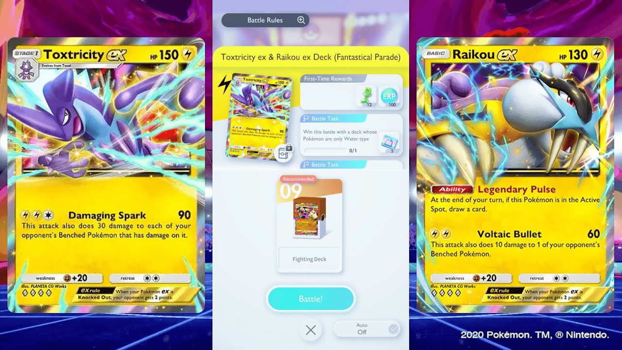 Toxtricity EX & Raikou EX | Expert Solo Battle (Fantastical Parade) Pokémon TCG Pocket