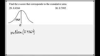Math 209 : 6.2 #29, #30 (Statistics Tutorial : Normal Distributions, invNorm)