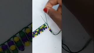 Super viral border embodariy tutorial #stitch #embroidery #picture #trending #hilight #reelsvideoシ