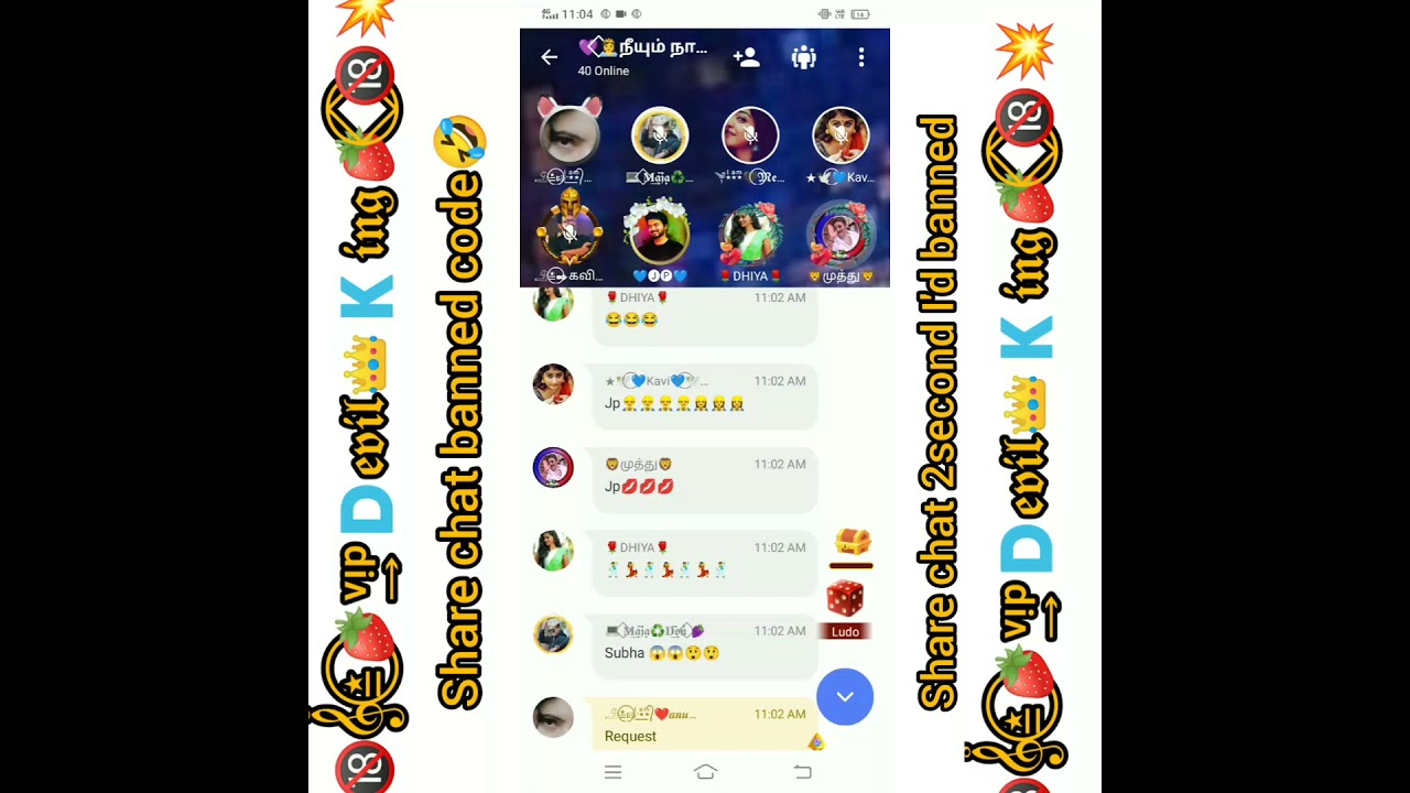 share chat I'd banned trips plss full watching our suport ❤️😘code 👇👇👇