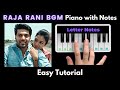 Raja rani bgm piano tutorial with notes  gv prakash  aarya  nazriya  2022