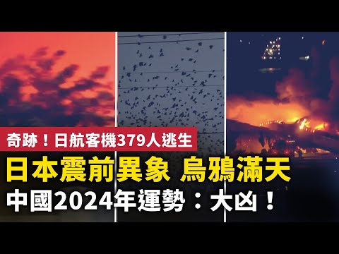 日本震前异象场景：乌鸦满天 大地起伏如呼吸！中医师风水师预测 中国2024年运势：大凶！“这是奇迹” 日航乘客讲述逃离飞机火海！【 #网络视频 】