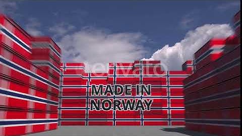 Containers with MADE IN NORWAY Text and Flags | Motion Graphics - Envato elements