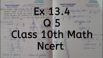 Ex 13.4, Q 5, Chapter 13, Surface Areas & Volumes, Class 10th Math