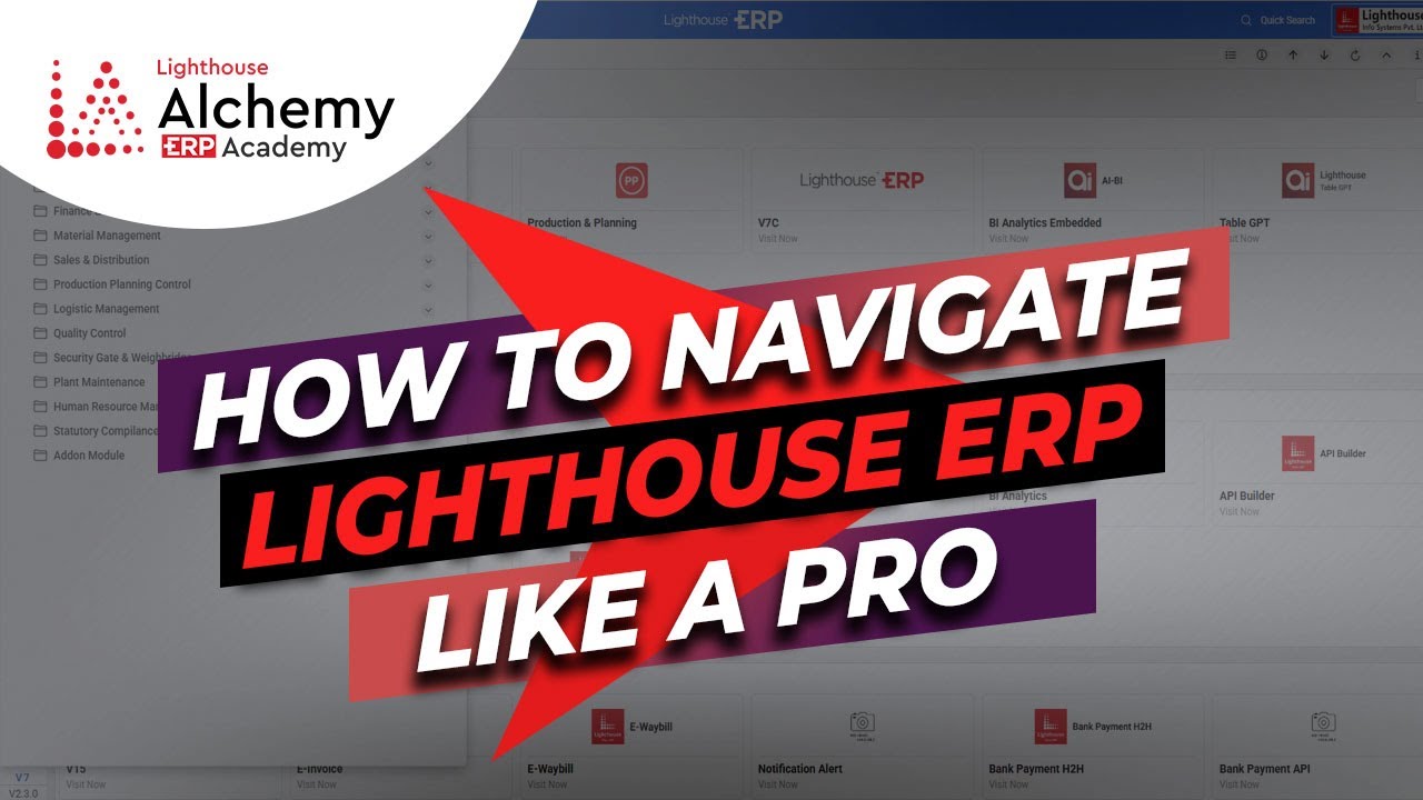 How to Navigate Lighthouse ERP Like a Pro | Mastering ERP Modules & Menus | Lighthouse ERP Navigatio