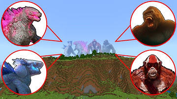 Godzilla vs King Kong vs Skar King vs Shimo in Minecraft Ep.2