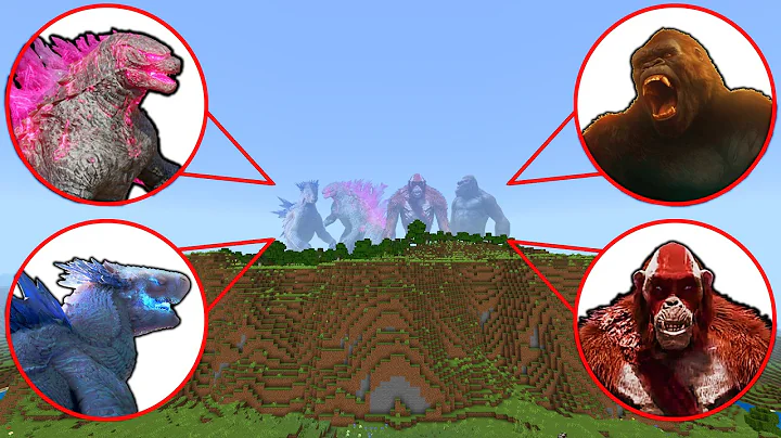Godzilla vs King Kong vs Skar King vs Shimo in Minecraft Ep.2