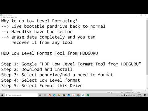 Video: How To Do Low-level Formatting