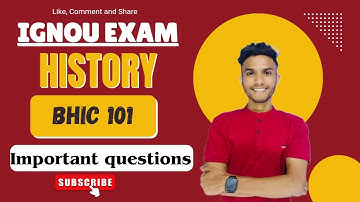 BHIC 101 प्राचीन इतिहास Hindi Medium| important questions| IGNOU walay