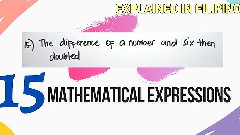 TRANSLATING STATEMENTS INTO MATHEMATICAL EXPRESSION