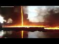Rare fire tornado captured on video at industrial blaze in Derbyshire