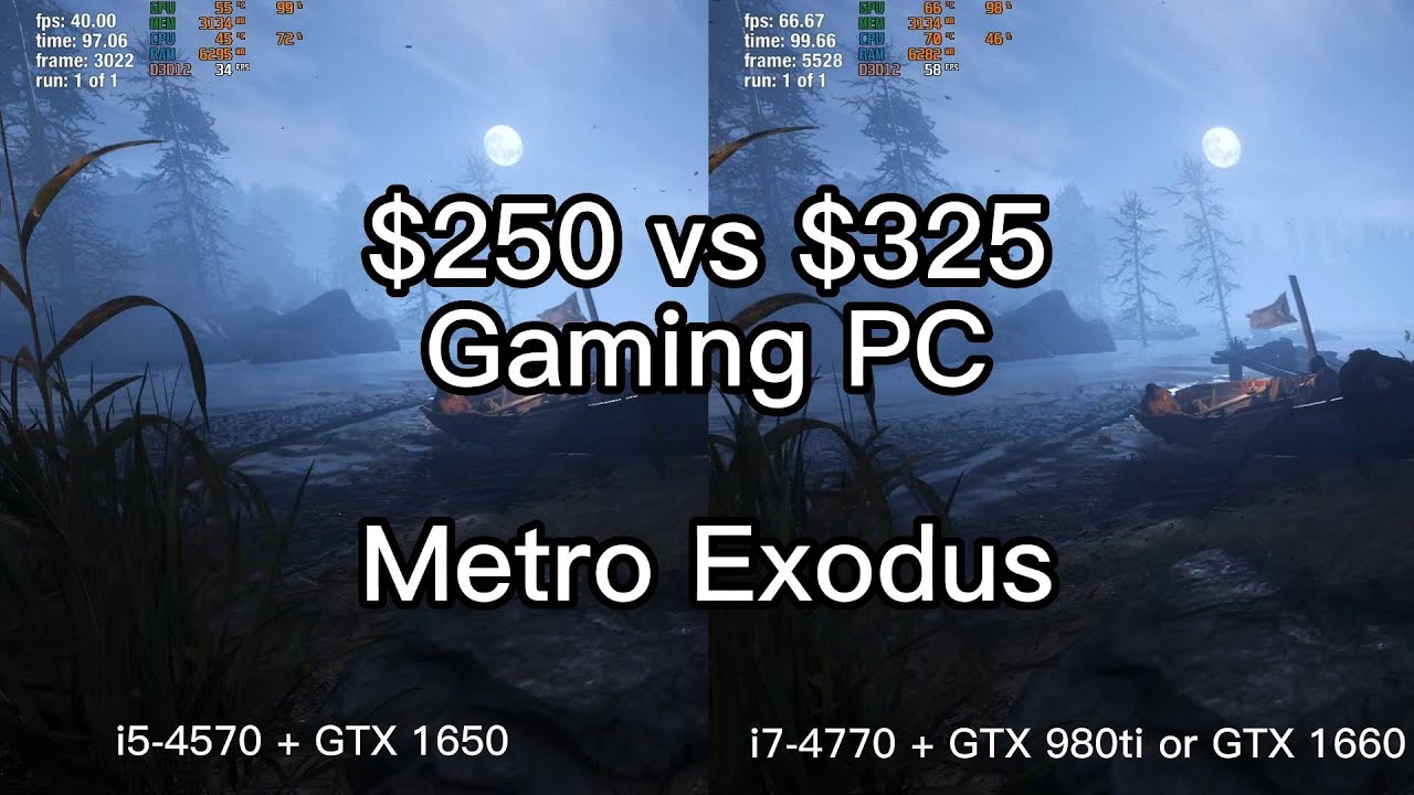 250 Vs 325 PC Metro Exodus 1080p High Setting i5 4570 gtx 1650 Vs I7 250-vs-325-pc-metro-exodus-1080p-high-setting-i5-4570-gtx-1650-vs-i7