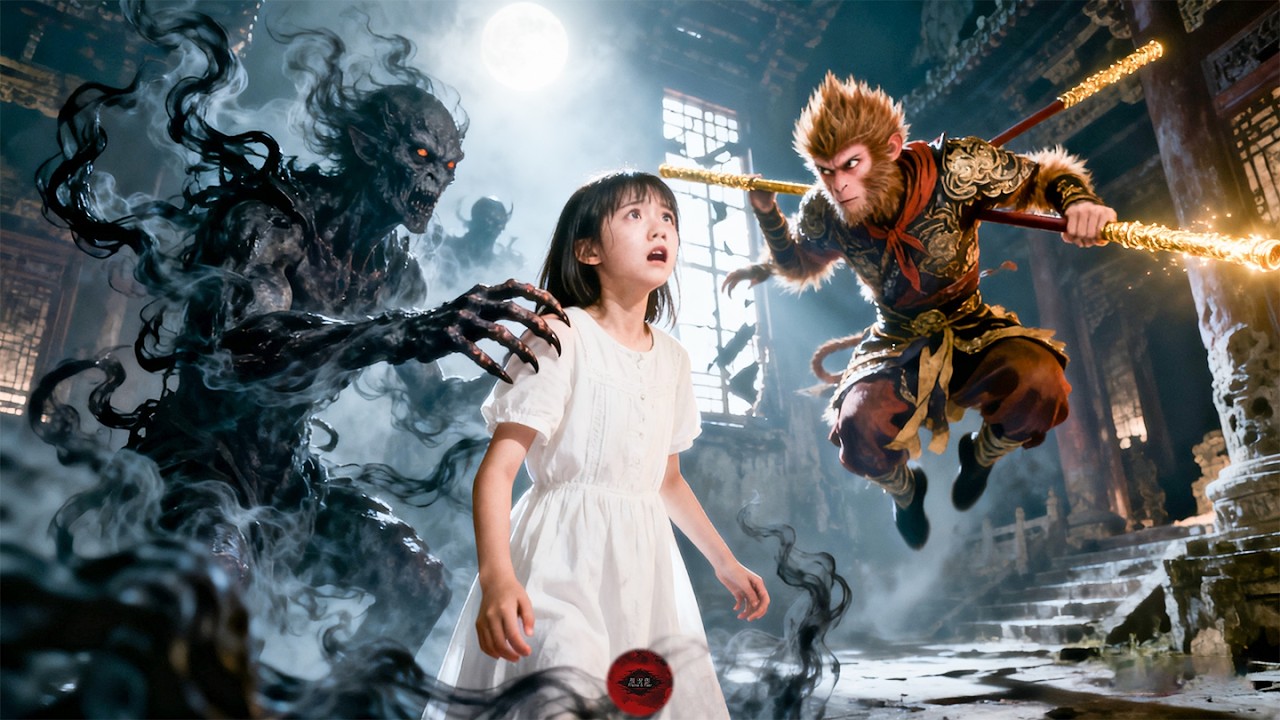 Девочку преследует злой дух. Король обезьян спасает ее в трудную минуту!