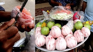 Hard Working Man Selling Healthy Food Tasty Masala Pomelo Jambura Vorta Tk 20 Mouth Watering Fruits