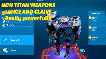 NEW TITAN WEAPONS LANCE AND GLAIVE ARE POWERFUL!!(war robots test server gameplay)