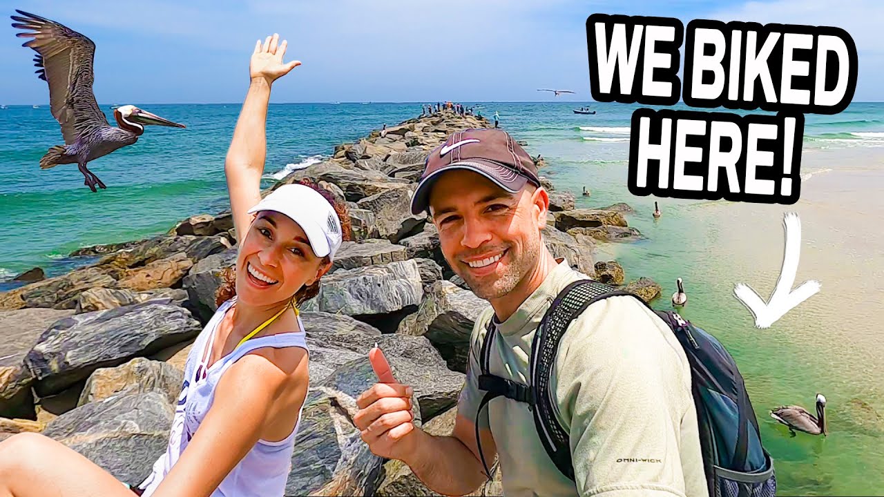 Biking To The Inlet Jetty Pelicans Everywhere New Smyrna Beach Florida Adventurous Vegans