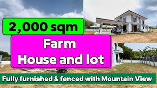 NOV-1038-26 Developed 2000 sqm farm house and lot fully furnished and fenced with Mountain View 