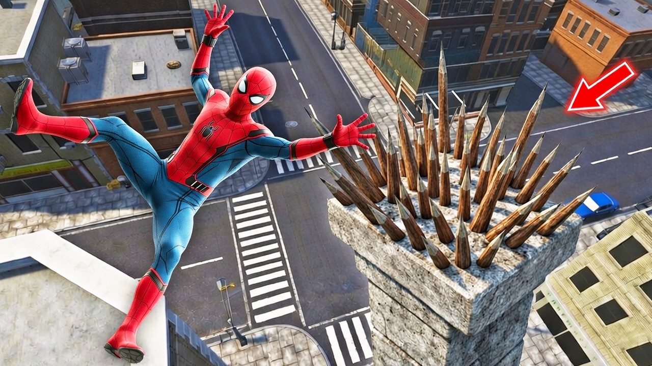 Spider-Man Ragdoll Physics Test: The Best NPC Falls! Experiment #5