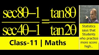 Prove that {sec8A-1}/{sec4A-1}=tan8A/tan2A