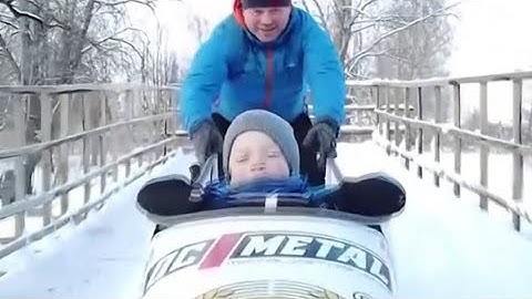 Man builds a bobsled track in his backyard