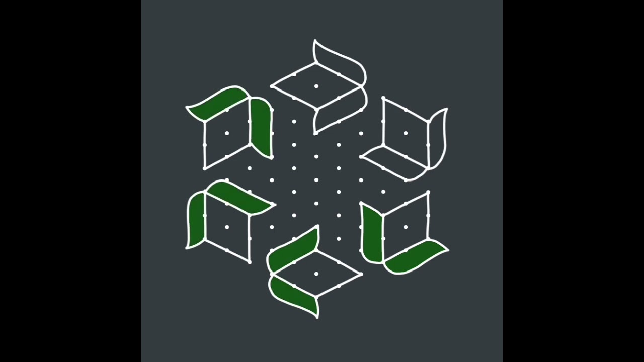 beautiful rangoli 11 x 6 dots with colour.. trending mandala designs