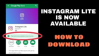 The instagram has launched a lite app for low ended android devices
but is not available in some countries like india. so we came across
and got ...