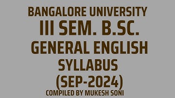 BU-3rd Sem. B.Sc.-General English-SYLLABUS-SEP