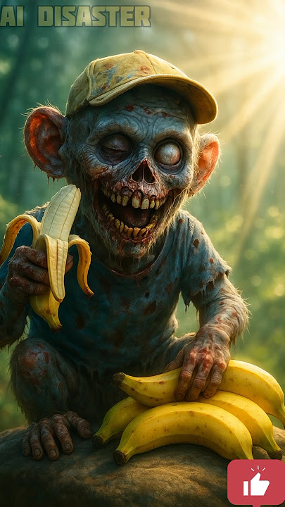 monkey become zombie 😲#cartoon#creepy#horror #animation#bhoot#ghost#ai #viral#viralshort#viralreels
