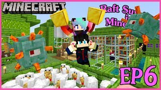 Minecraftตอนที่ 6เอาชีวิตรอดบนแพร้างกลางทะเลสร้างห้องสมุดEnchantสุ่มดวง raft survival minecraft