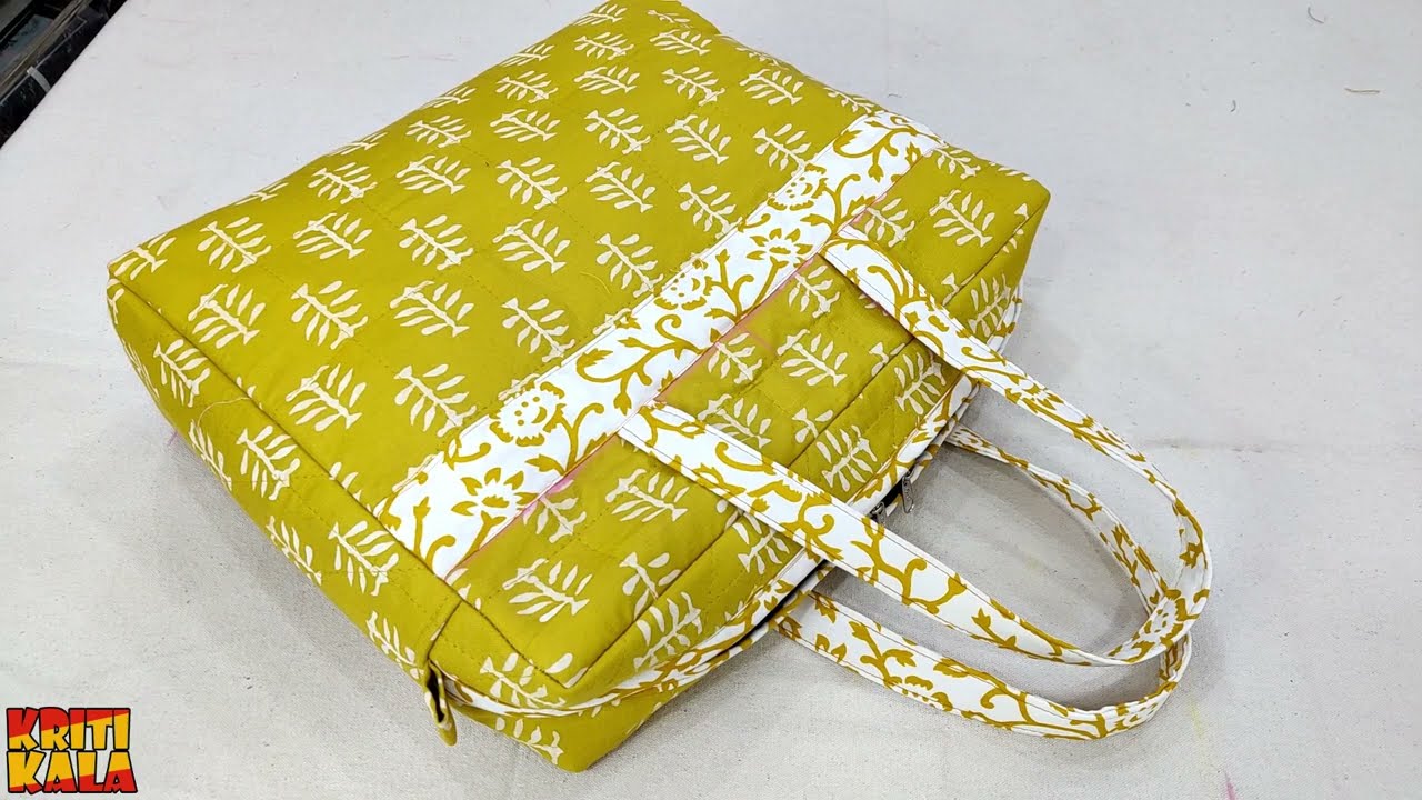 जिपर बैग / हैंडपर्स बनाने का आसान तरीका || Beautiful Zipper Bag Making At Home || Kriti Kala