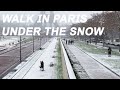 Walk in Paris under the snow - from Eiffel Tower and Trocadero to Tuileries