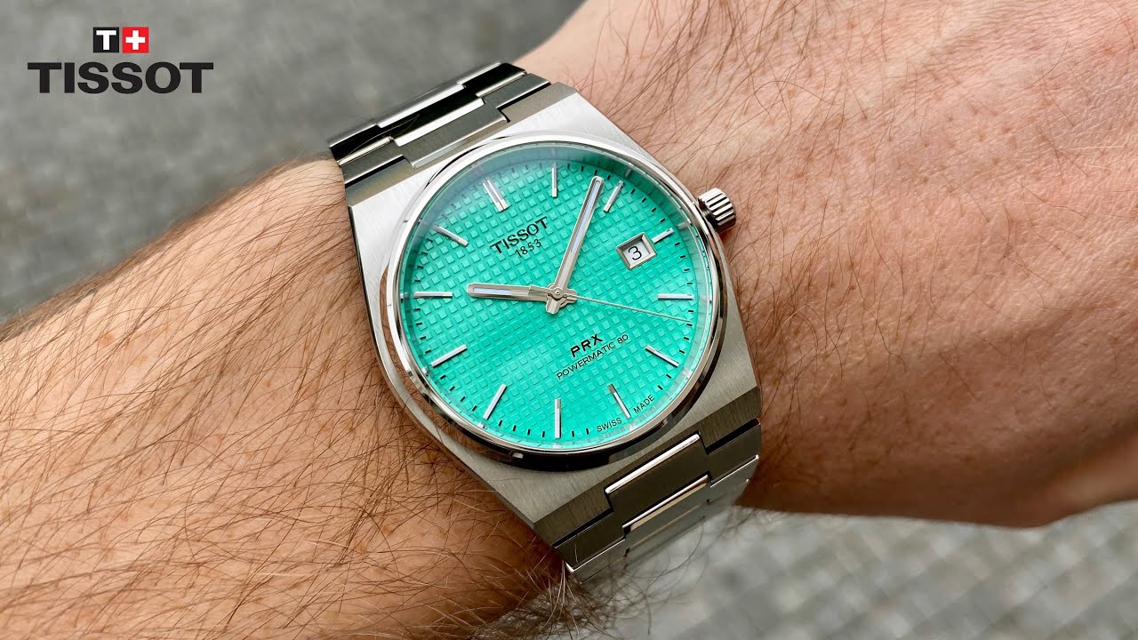 TISSOT PowerMatic 80 腕時計 Tissot PRX Powermatic 80 light green 40 mm - YouTube