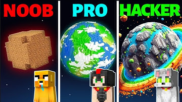 Minecraft: PLANETA NOOB vs PRO vs HACKER 🌎🤯 MIKECRACK vs INVICTOR vs ACENIX