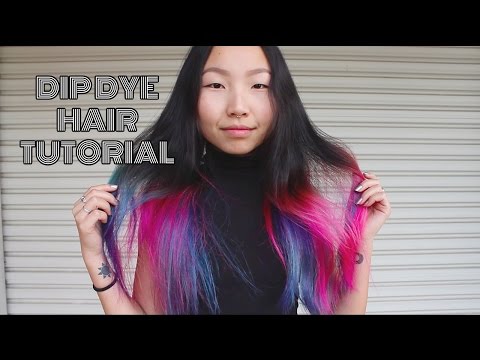 Rainbow Nebula Dip Dye Hair Tutorial Pink Purple Blue