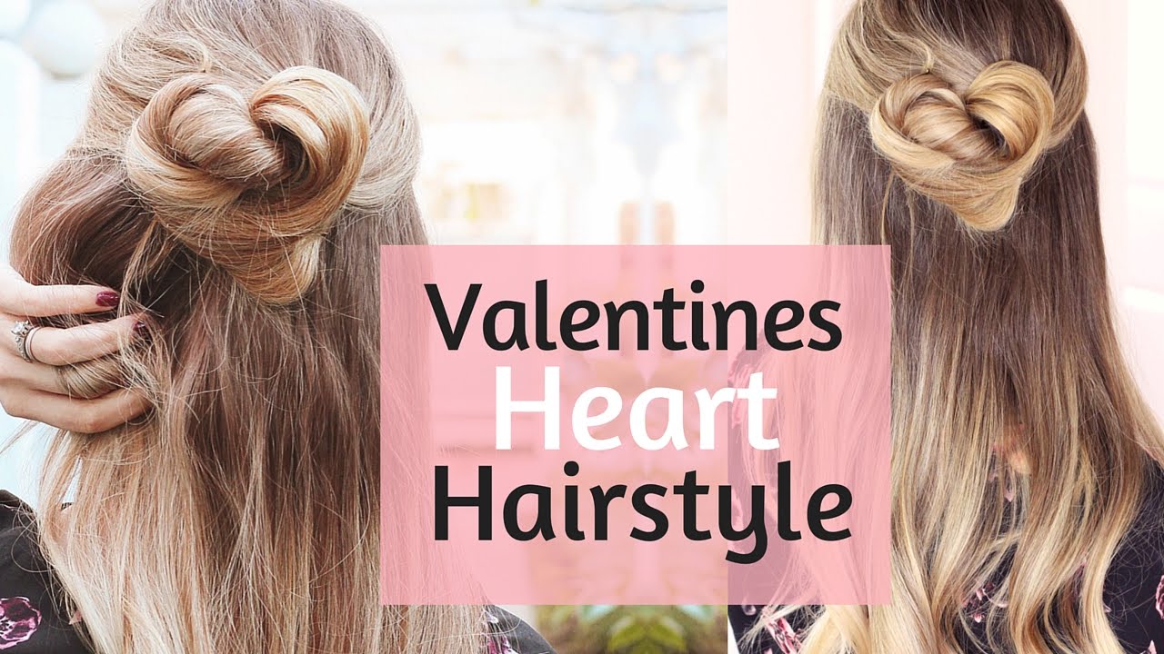 braided bun DIY Heart Knot Valentines Hairstyle