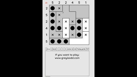Grey is Odd - Today grids. Solution level 3 6X6 dated 06-22-2024 #logicpuzzles #logicgames  #games