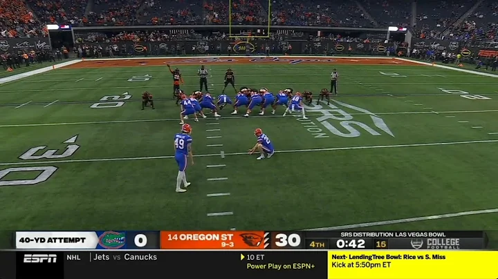 Florida makes a huge field goal to cut the lead to...