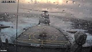 Попытка Посадить Вертолет На Палубу Корабля В Сильный Шторм !!! Видео С Корабля И Из Вертолёта !!!