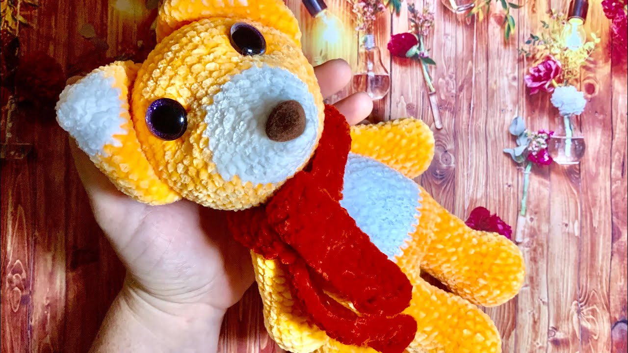 Лисичка 🦊из тонкого плюша крючком часть3 - YouTube