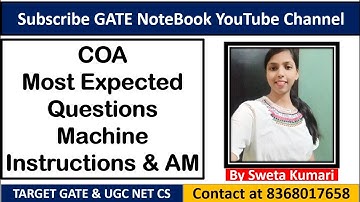 COA Most Expected Questions| Target GATE & UGC NET CS | Sweta Kumari | GATE NoteBook | 8368017658