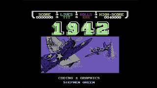 C64 Game : 1942 by Elite Systens Ltd  1986 (GamePlay)!