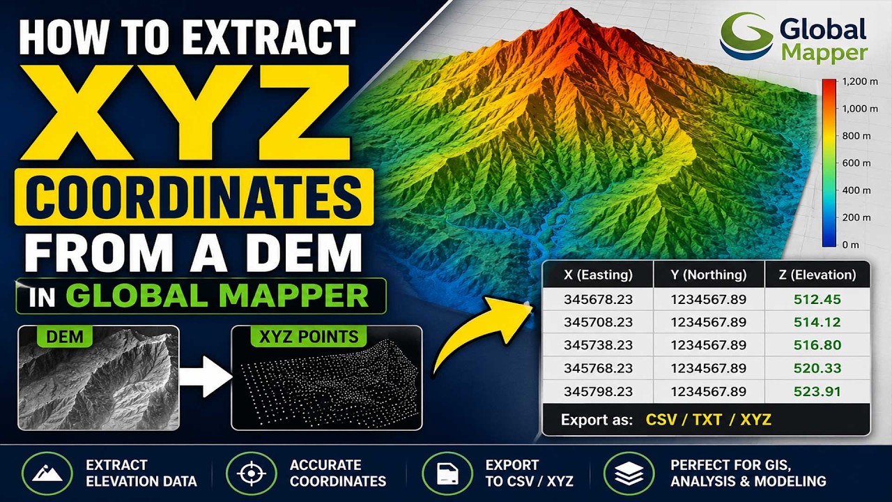 How to Extract XYZ Elevation Coordinates from a DEM in Global Mapper ...