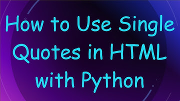 How to Use Single Quotes in HTML with Python