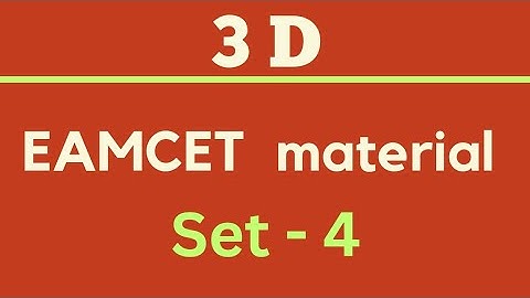 3D | EAMCET Material | Set-4| See the description @EAG