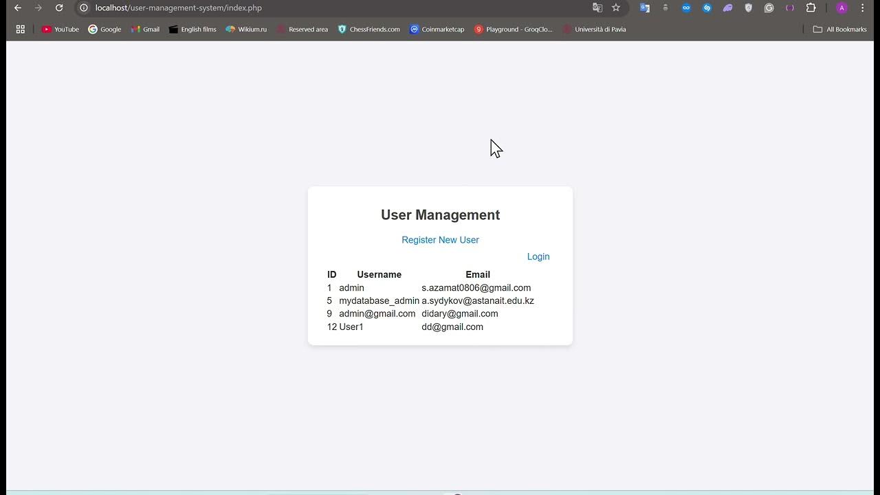 User management system (PHP+ MySQL) - YouTube