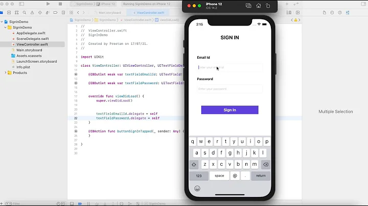 Swift: How to create sign in(log in) screen using UILabel, UITextField and UIButton in XCode 12